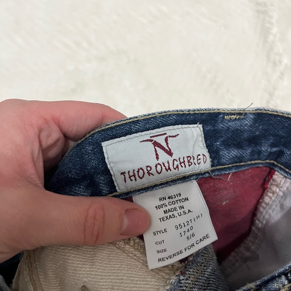 Insane unique vintage thoroughbred colour block western jean - Picture 5 of 9